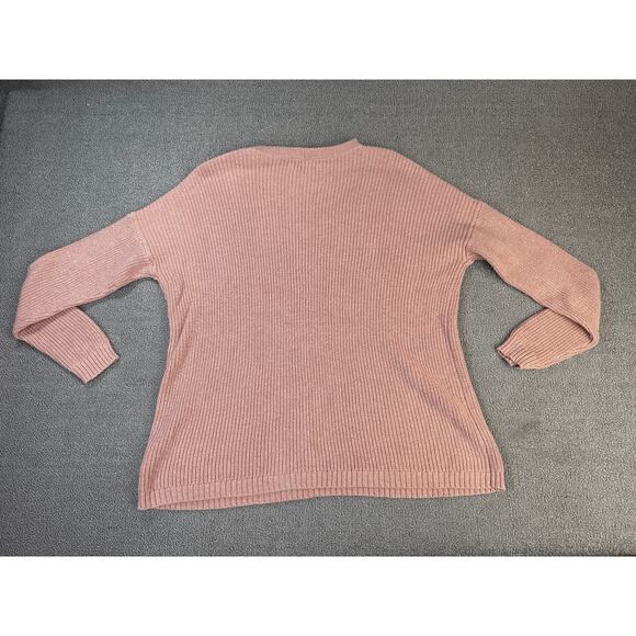 American Eagle Sweater Choker V Neck Ribbed Pink Size Medium - Picture 2 of 7